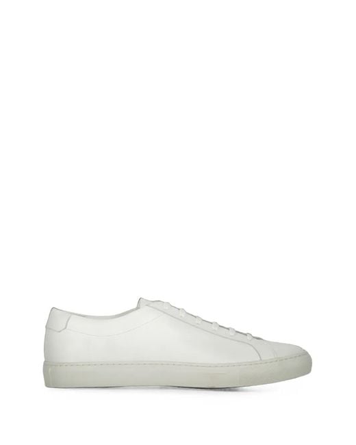 Moorer White Minimalist Leather Sneakers for men