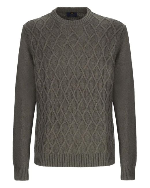 メンズ Armata Di Mare ダイヤパターン ケーブルニットセーター Gray