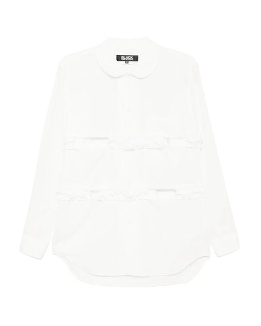 COMME DES GARÇON BLACK White Ruffle Peter Pan-Collar Shirt