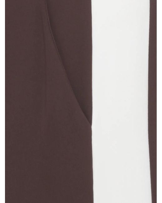 P.A.R.O.S.H. Brown Stripe-Detail Palazzo Pants