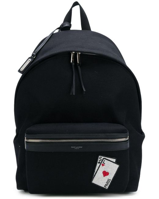 Saint Laurent Black Sl Playing Cards City Backpack for men