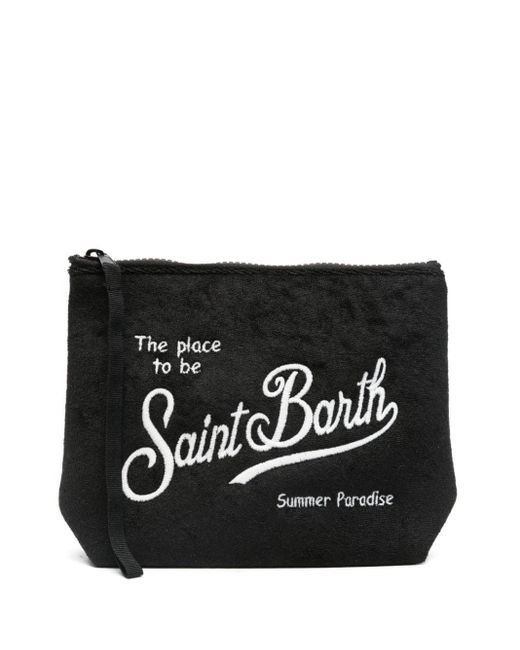 Mc2 Saint Barth Black Aline Terry-cloth Wash Bag