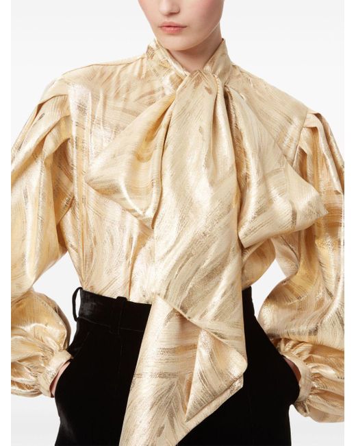 Blusa con lazo en el cuello Nina Ricci de color Natural