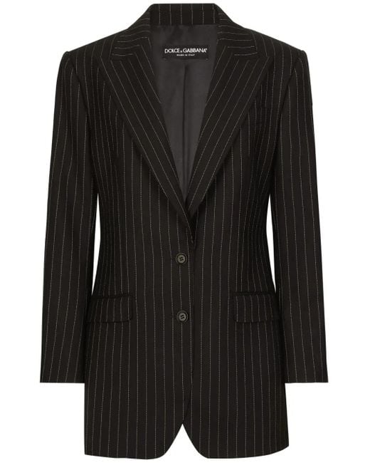 Dolce & Gabbana Black Striped Blazer