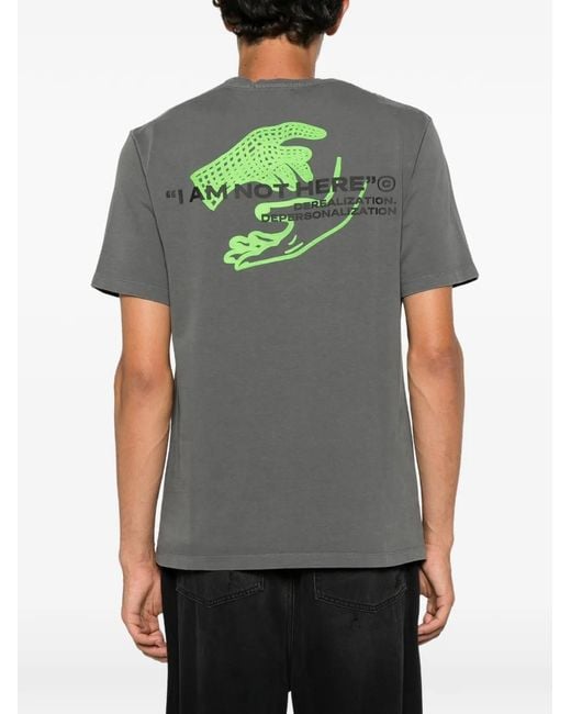 11 11 L.U.C.K. Gray Graphic-Print T-Shirt