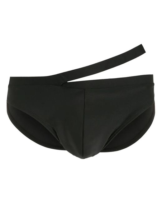 Amir Slama Black Tonal-Stitching Cutout Swimming Trunks for men