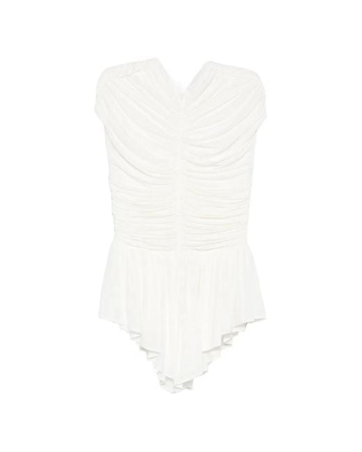 TOVE White Gabor Ruched Blouse