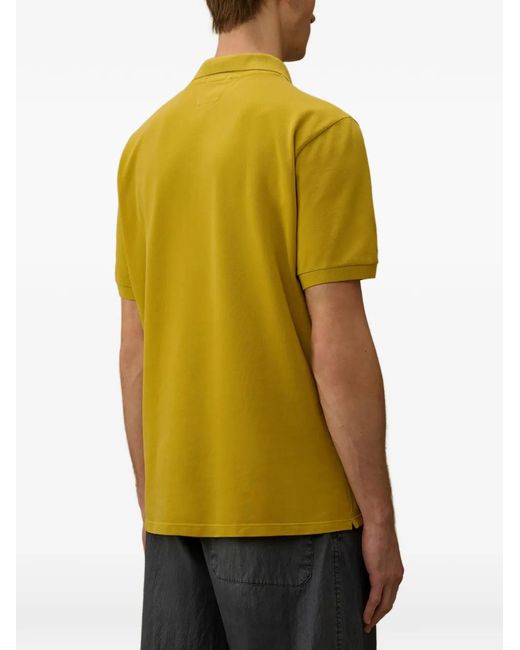 C P Company Yellow Button Polo Shirt for men