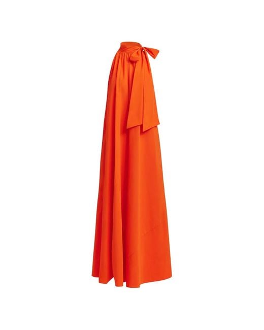 Essentiel Antwerp Red Knot-Detail A-Line Maxi Dress