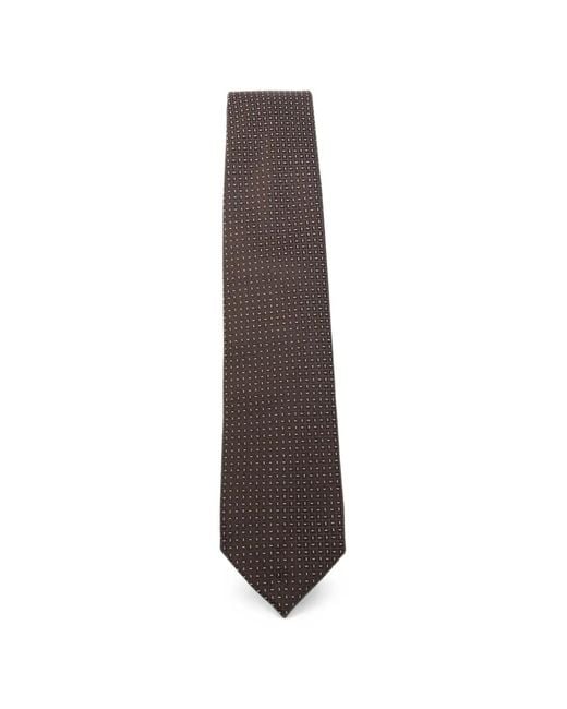 Corneliani White Geometric-Pattern Silk Tie for men