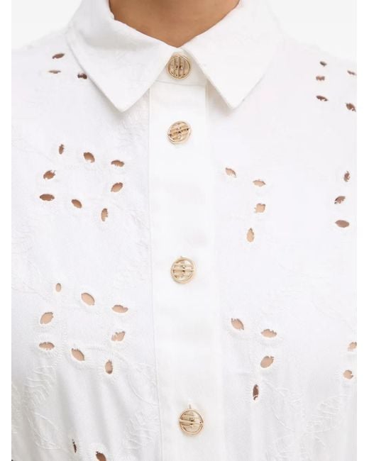 Fracomina White Broderie-Anglaise Mini Dress