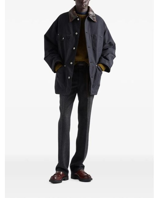 Prada Blue Medium-Weight Technical Cotton Down Jacket for men