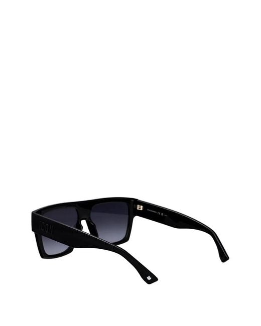DSquared² Black Icon Square-Frame Sunglasses for men