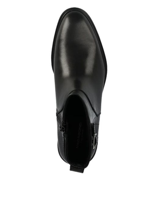Vagabond Black Buckled-Strap Zip Boots