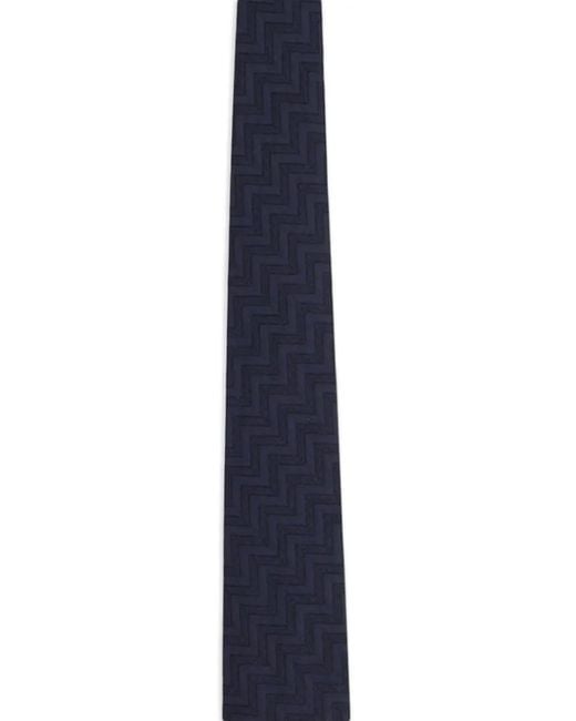 Giorgio Armani Blue Zigzag-Patterned Tie for men