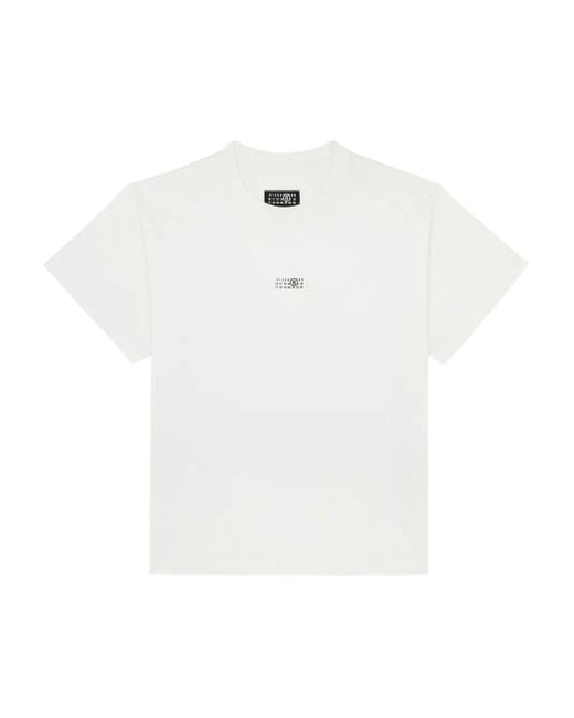 MM6 by Maison Margiela White Logo-Patch T-Shirt for men