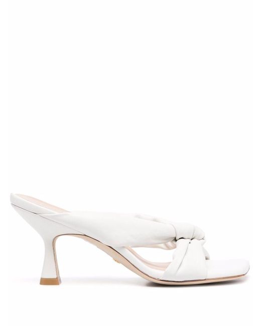 Stuart Weitzman Leather Playa 75 Knot Sandals in White - Lyst