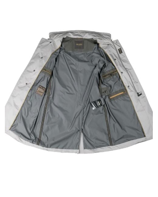 Moorer Gray Double-Breasted Zip-Front Coat for men