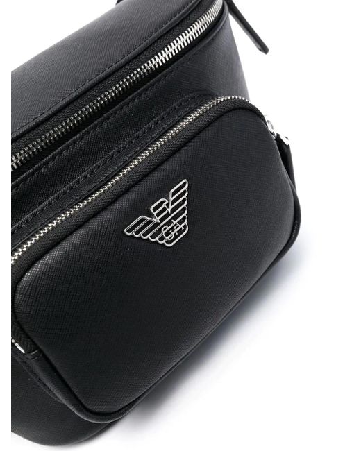 Bolso con placa del logo Emporio Armani de hombre de color Black