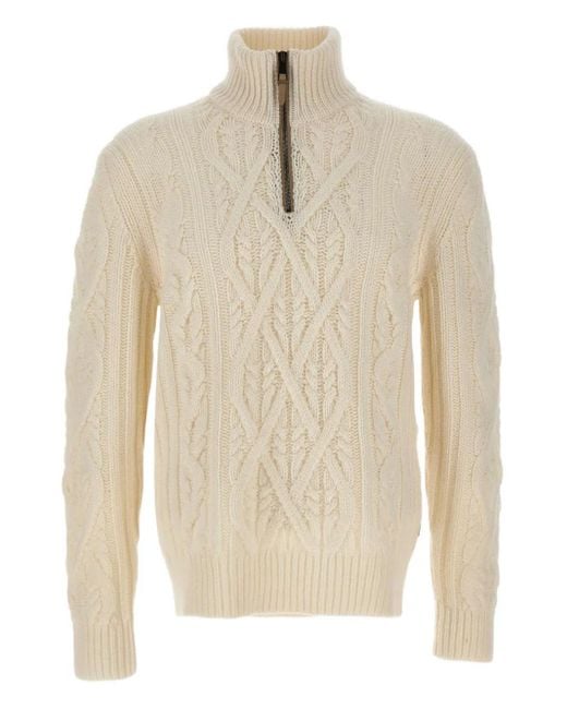 Jersey L-Harpreno con media cremallera Boss de hombre de color White