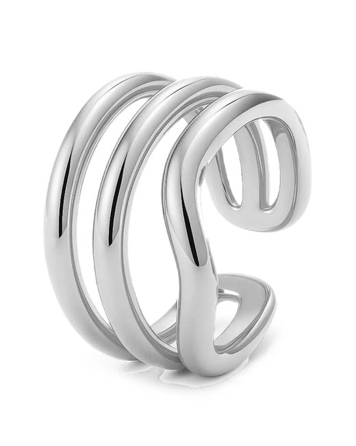 Yoj White Arce Multi-Band Ring