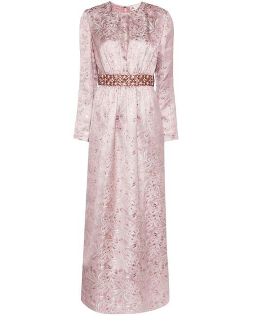 Tory Burch Pink Bead-embellished Jacquard Dress