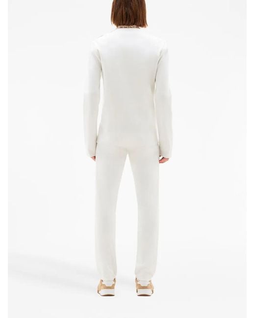 Courreges White Logo-Patch Buttoned Sweater for men
