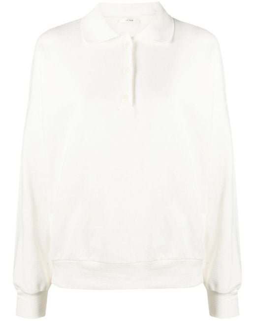 The Row White Knitted Polo Sweatshirt