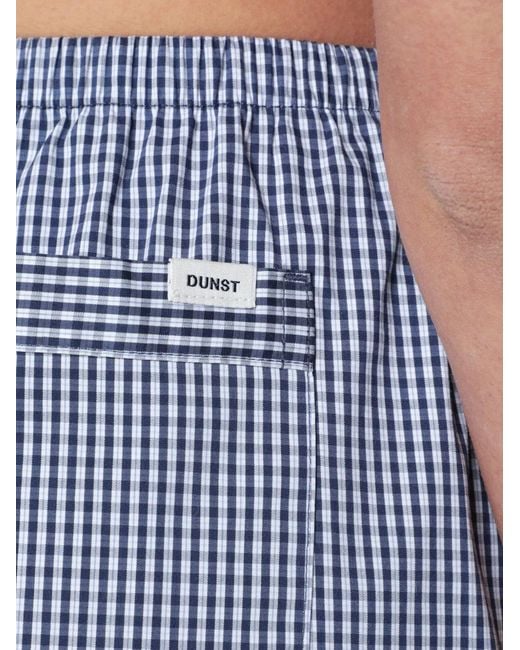 DUNST Blue Pajama Gingham-Check Drawstring Shorts