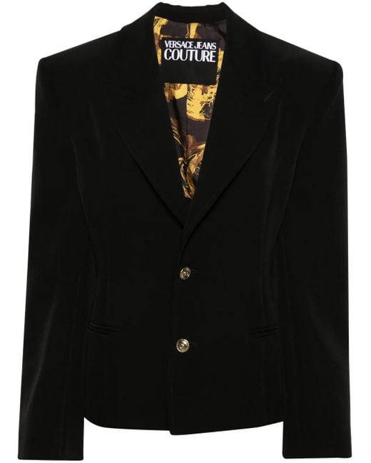 Versace Jeans Couture Black Lace-Up Single-Breasted Blazer