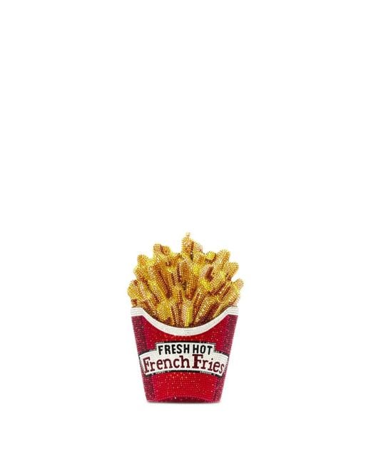 Judith Leiber White French Fries Crystal-Embellished Clutch