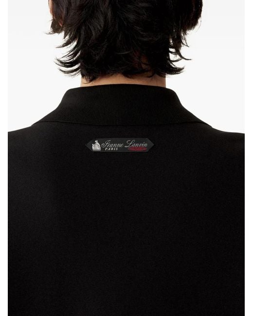 Lanvin Black Zip-Fastening Patterned Cardigan for men