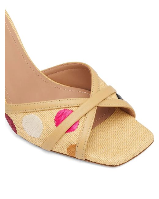 Malone Souliers Natural Perla Polka-Dot Sandals