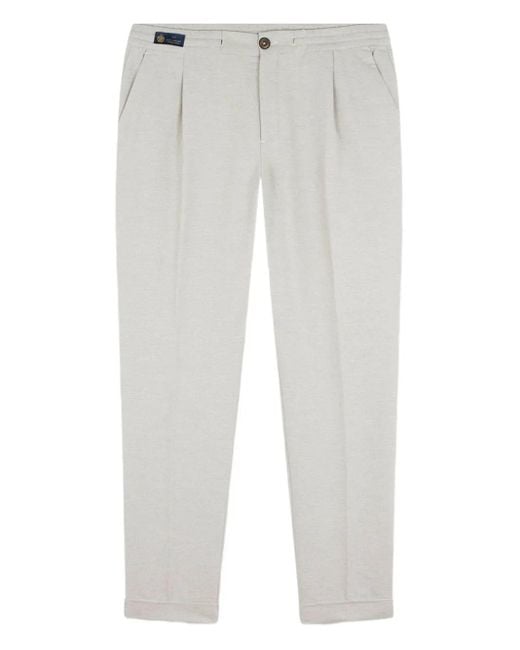 Pantaloni Con Pieghe di Paul & Shark in White da Uomo
