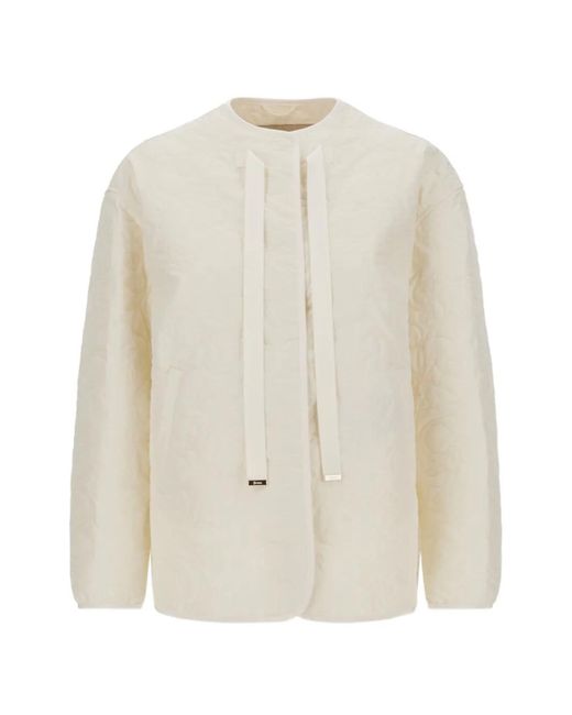 Herno White Quilted Crew-Neck Jacket