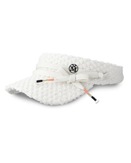 Maison Michel White Tiger Polka-Dot Sponge Visor