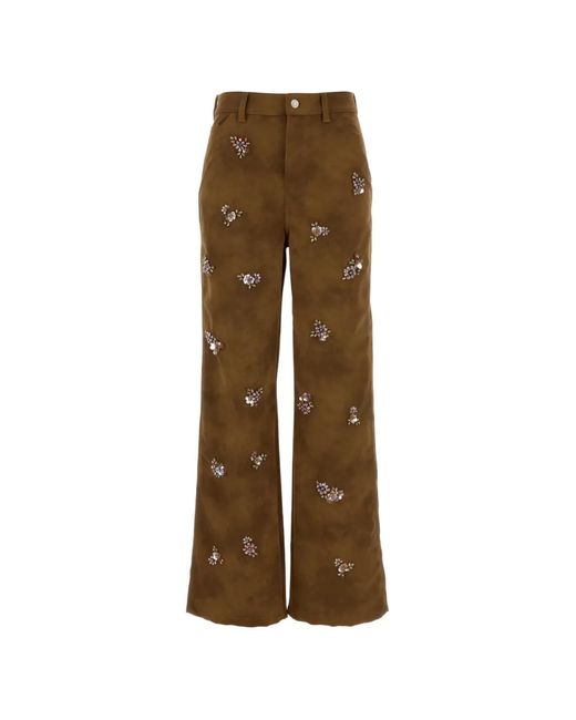 Des Phemmes Natural Faux-Leather Trousers