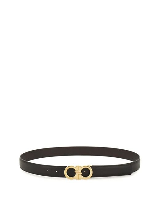 Ferragamo White Gancini-Buckle Belt