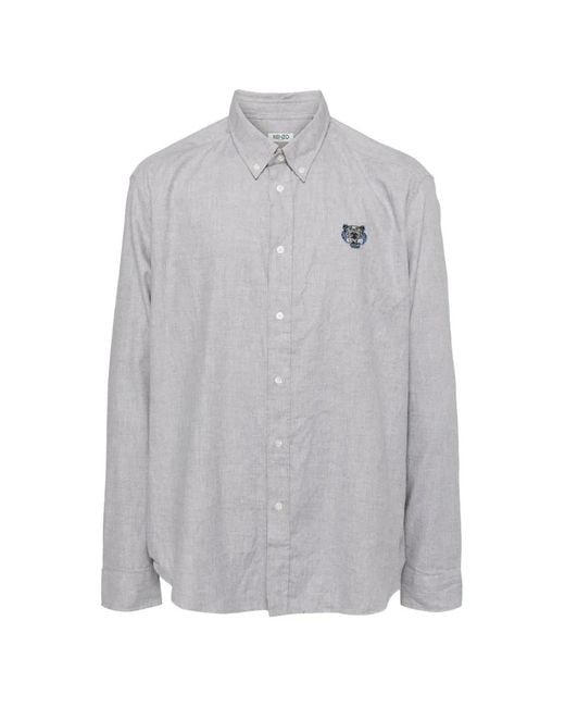 KENZO Gray Tiger-Motif Shirt for men