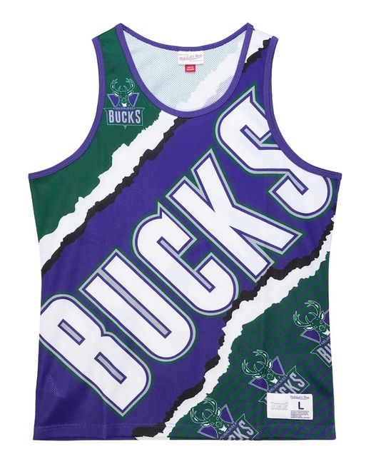 Mitchell & Ness Blue X Milwaukee Bucks Jumbotron 2.0 Sleeveless Vest for men