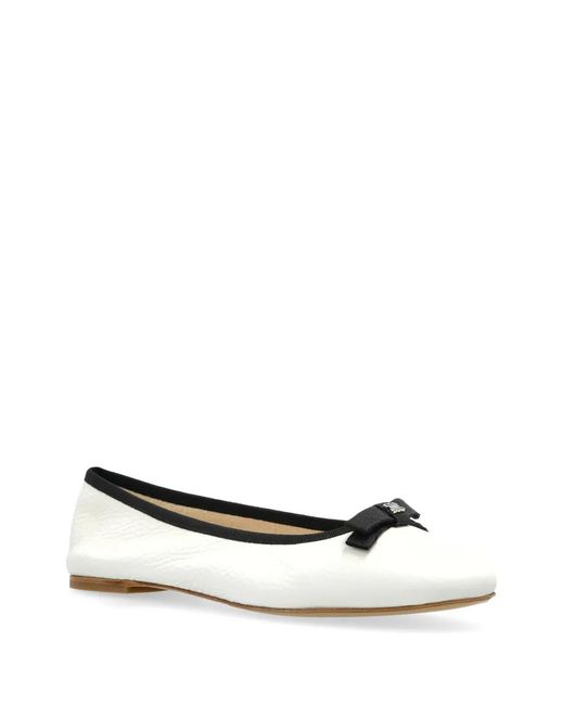 Casadei White Leather Ballet Flats