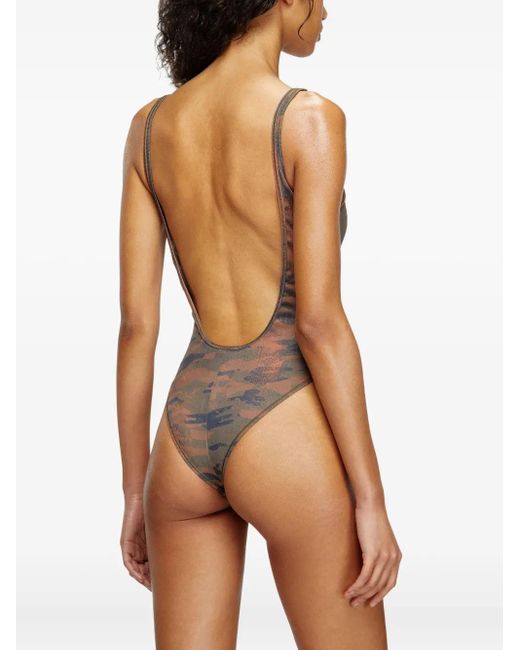 DIESEL Brown Badeanzug Mit Print