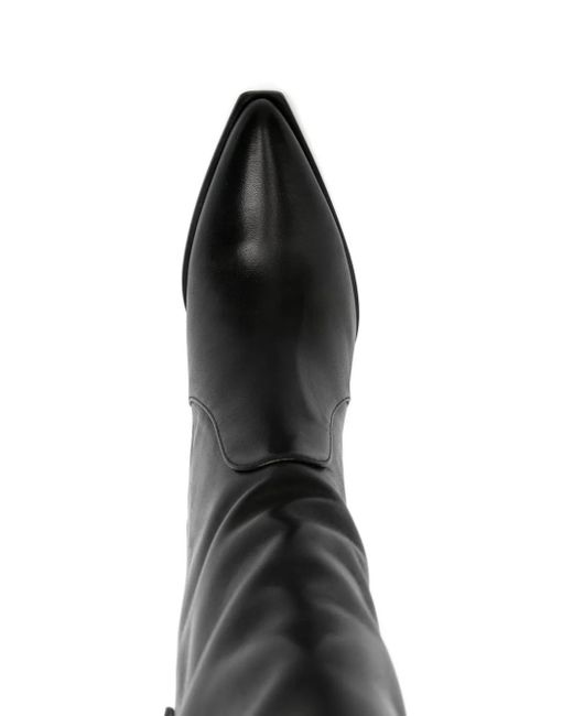 Stuart Weitzman Black 85Mm Knee-High Pointed-Toe Boots