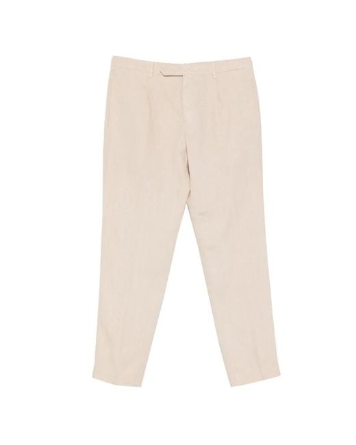 Dell'Oglio White Pleated Trousers for men