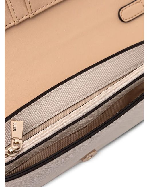 Guess Gray Noelle Triangle-Logo Crossbody Bag