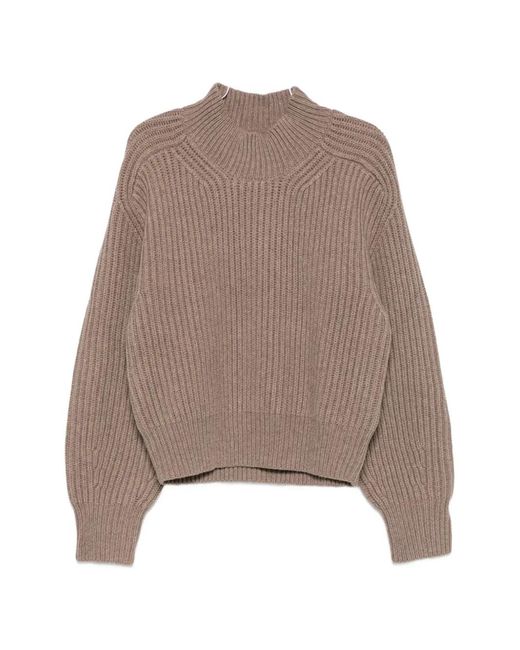 Soeur Brown Flamand Ribbed-Knit Sweater
