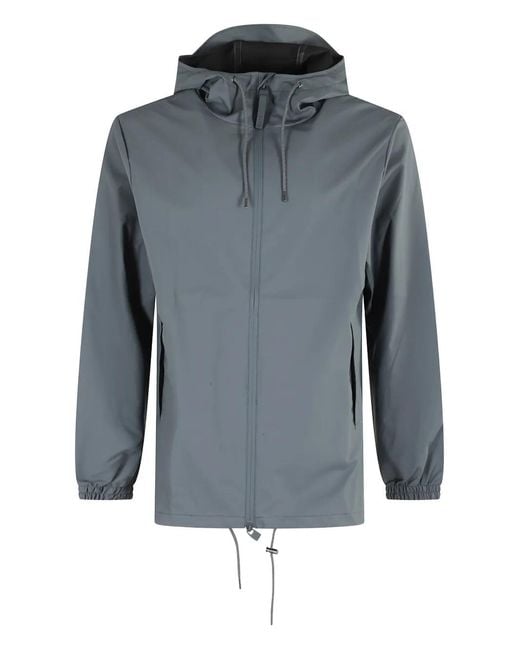 Rains Blue Storm Breakers Hooded Raincoat