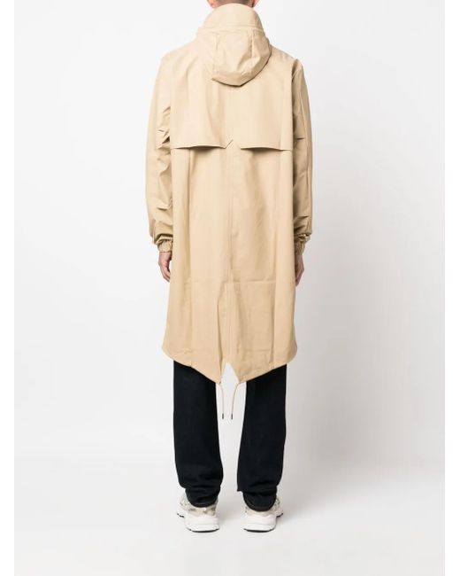Rains Natural Fishtail Drawstring-Hood Coated Parka for men