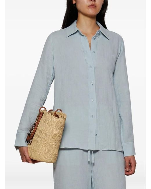 ÉTERNE Blue Button-Down Cotton Shirt