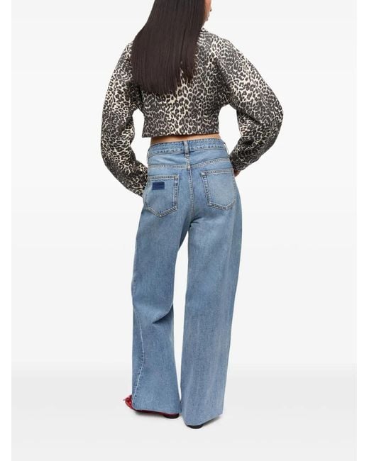 Ganni Black Leopard-Print Jacket